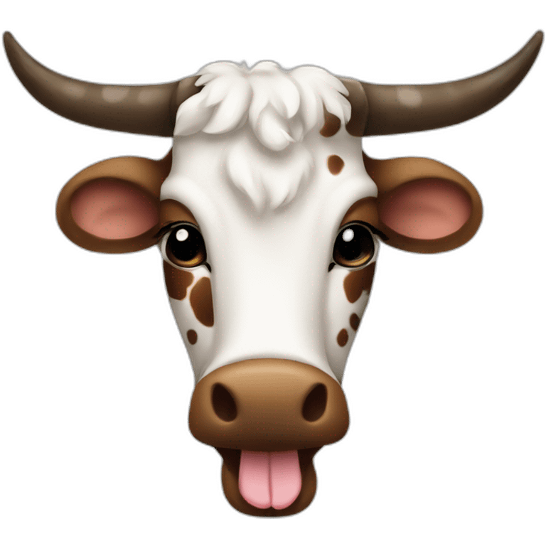 SPECKLED LONGHORN COW LONG LONG LONG SMILE emoji