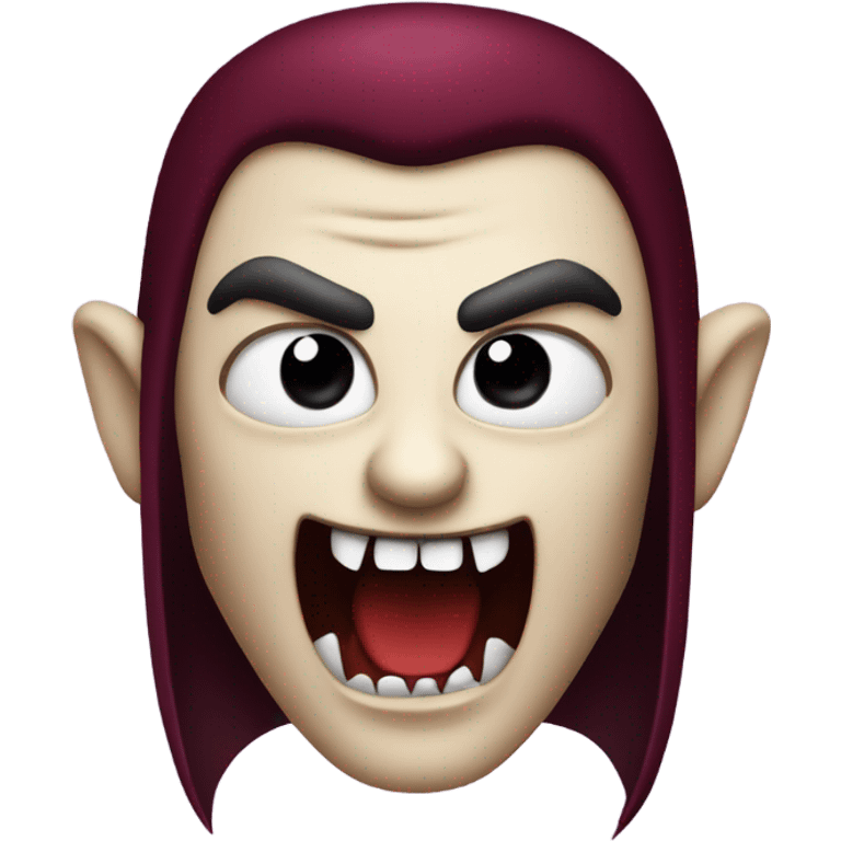 Vampire  burgundy, with two sharp fangs emoji