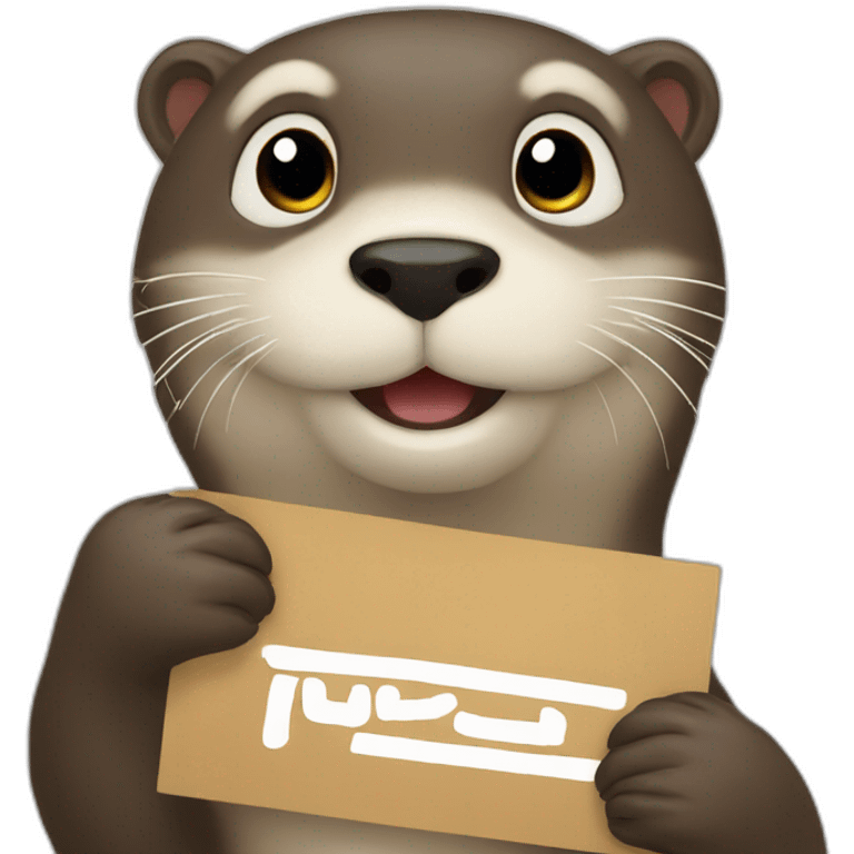 otter holding a sign with the text SUB emoji