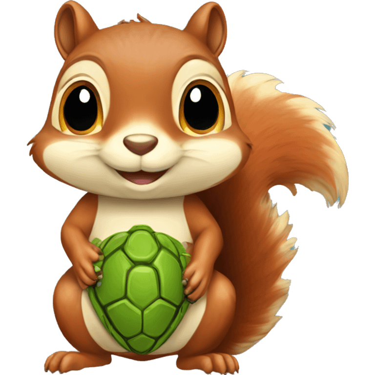 Squirrel with a turtle shell on its back emoji