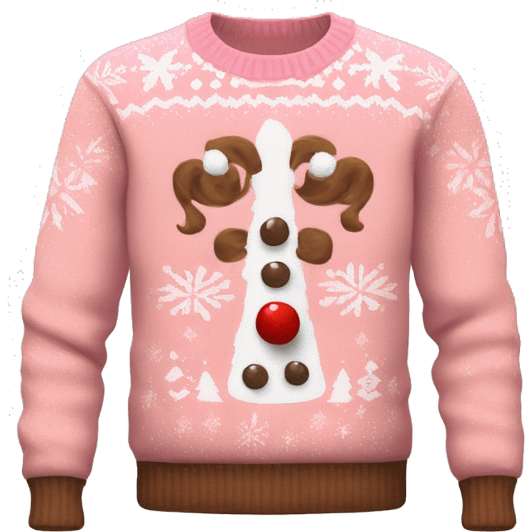 pink brown white christmas sweater emoji