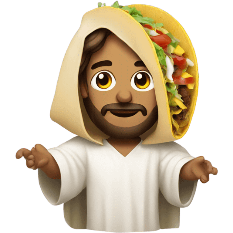 A taco dressed up like Jesus  emoji