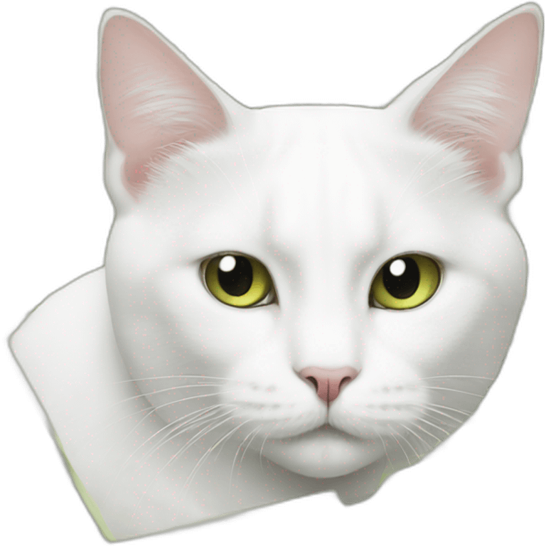 white cat and money emoji