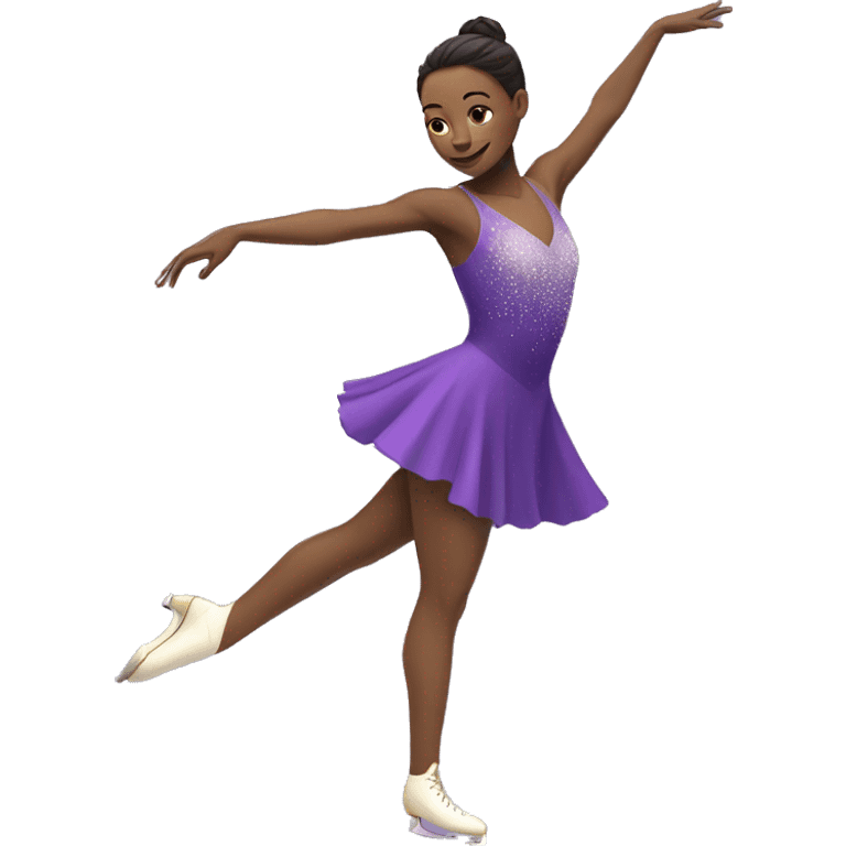 Figure skater wearing a purple dress emoji