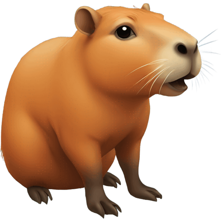 capybara with orange emoji