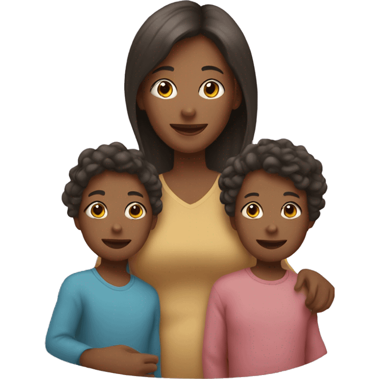 Mom with four kids emoji