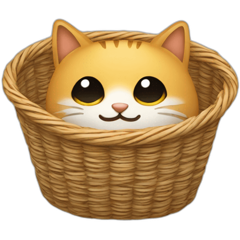 Chat dans un panier emoji