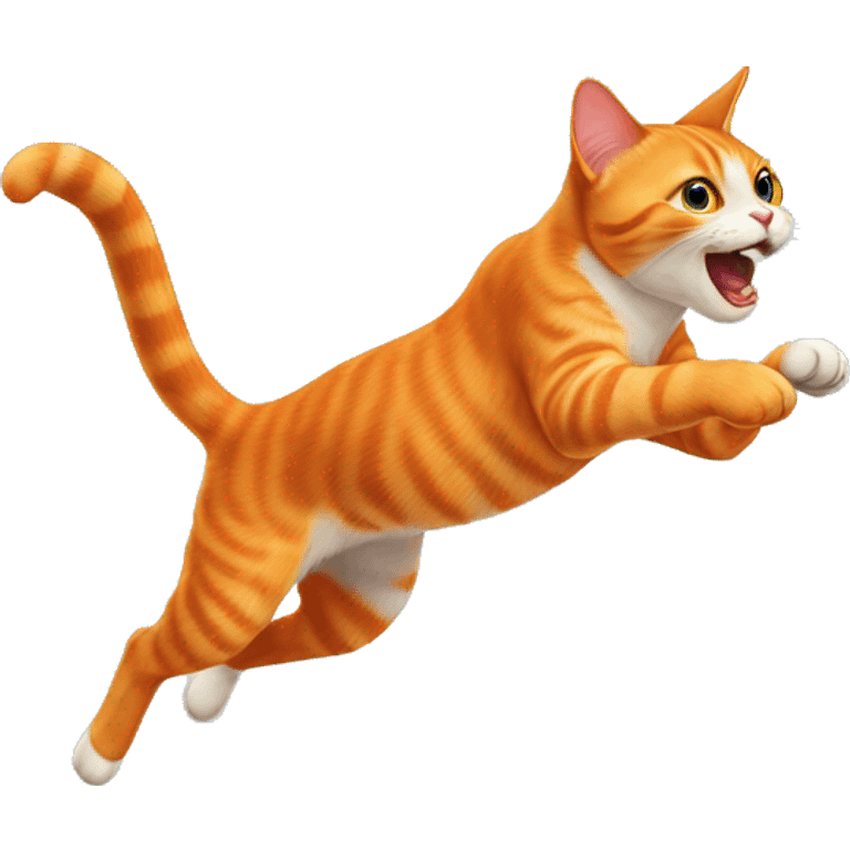 Orange cat jumping up emoji