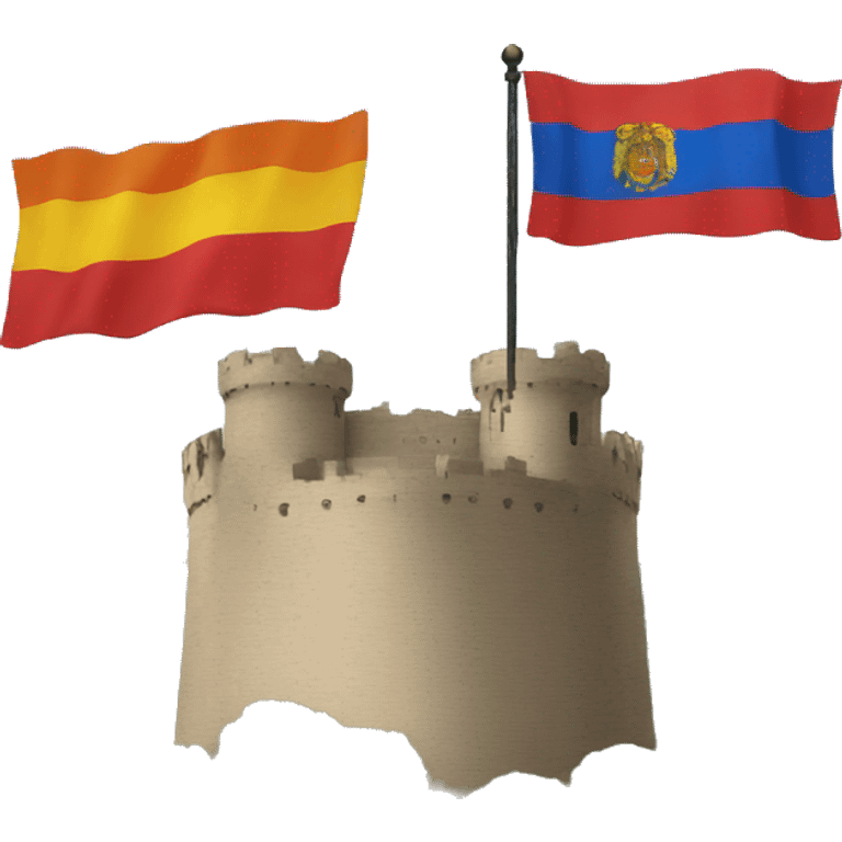 Bandera con un castillo y un leon emoji