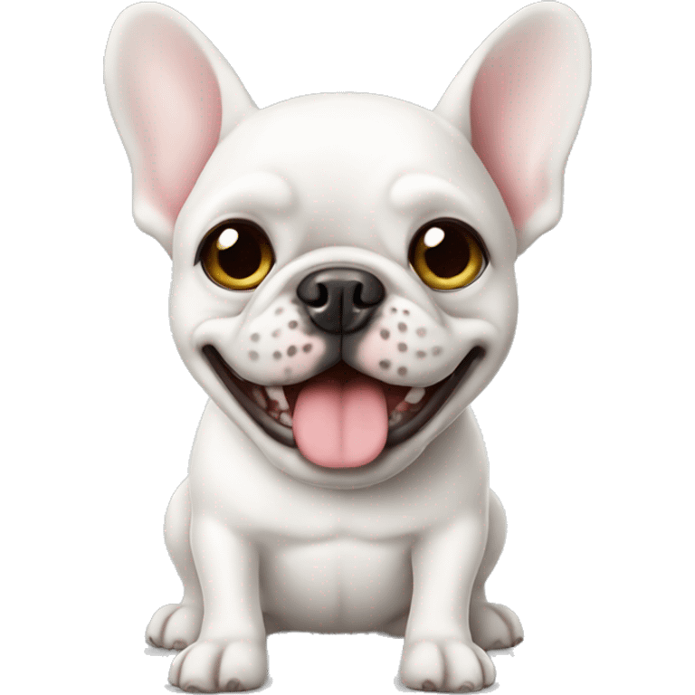 White French Bulldog gives a thumbs up  emoji