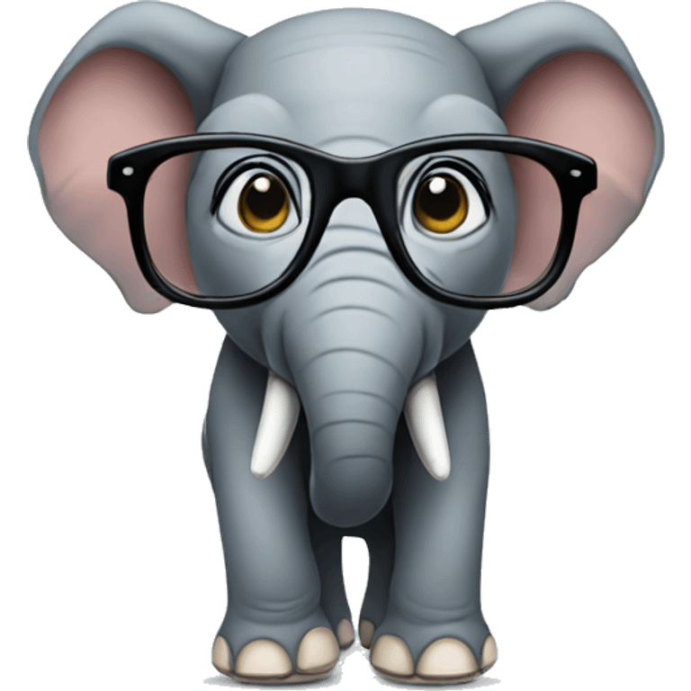 Elephant with glasses  emoji