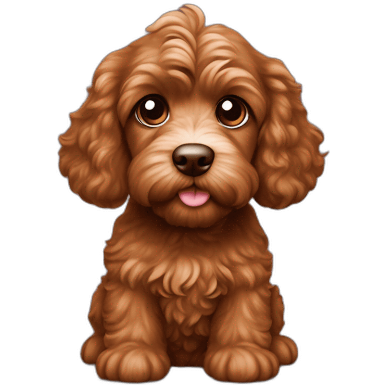 Reddish brown coloured Cockapoo puppy emoji