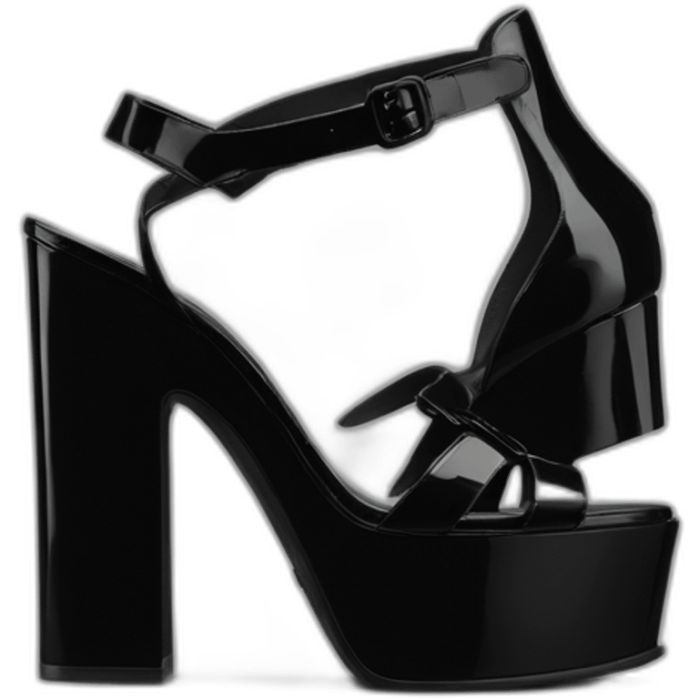 Ysl TRIBUTE PLATFORM SANDAL black PATENT LEATHER emoji