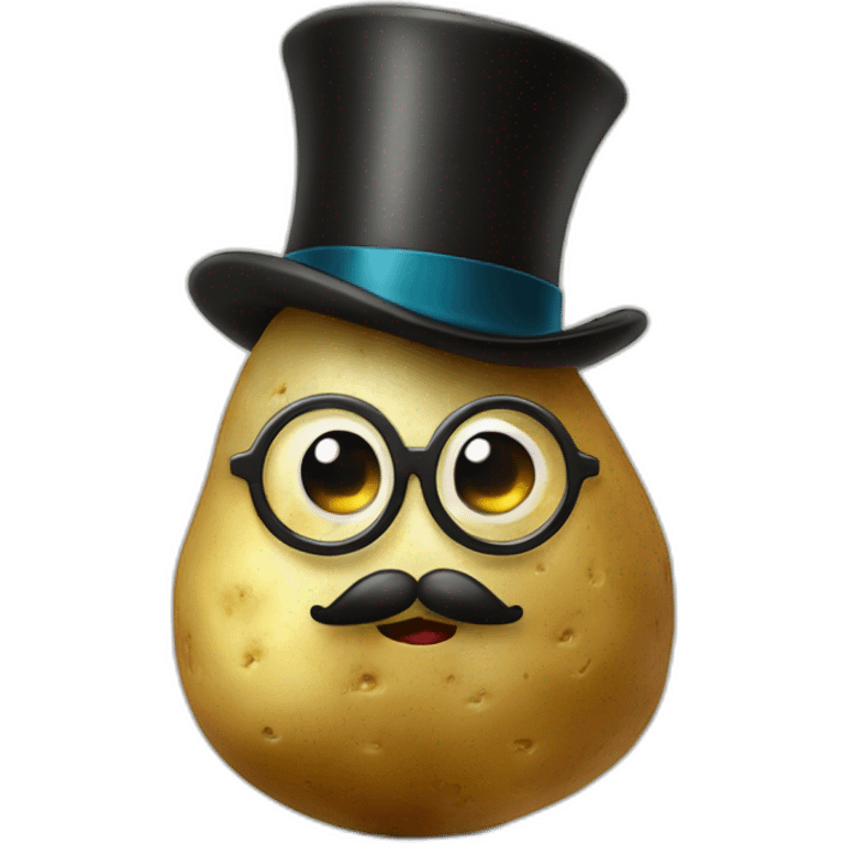 Potato with top hat and monocle  emoji