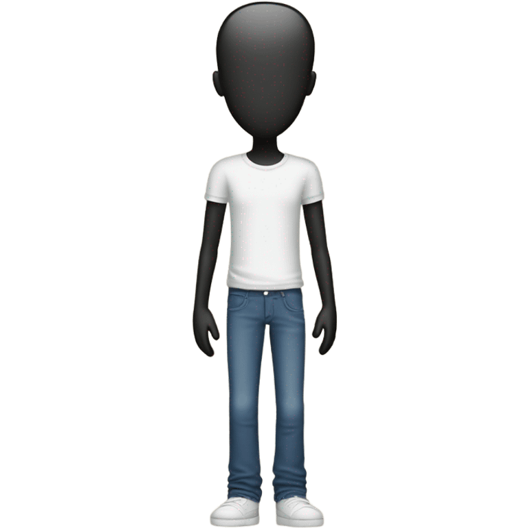 slender man wearing jeans and tee shirt emoji