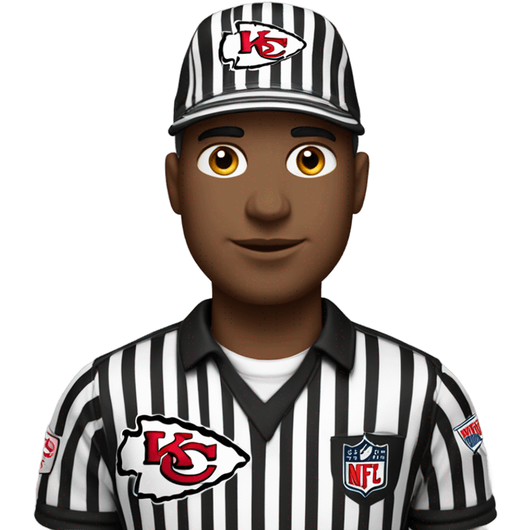 Referee in Kansas City chiefs gear emoji