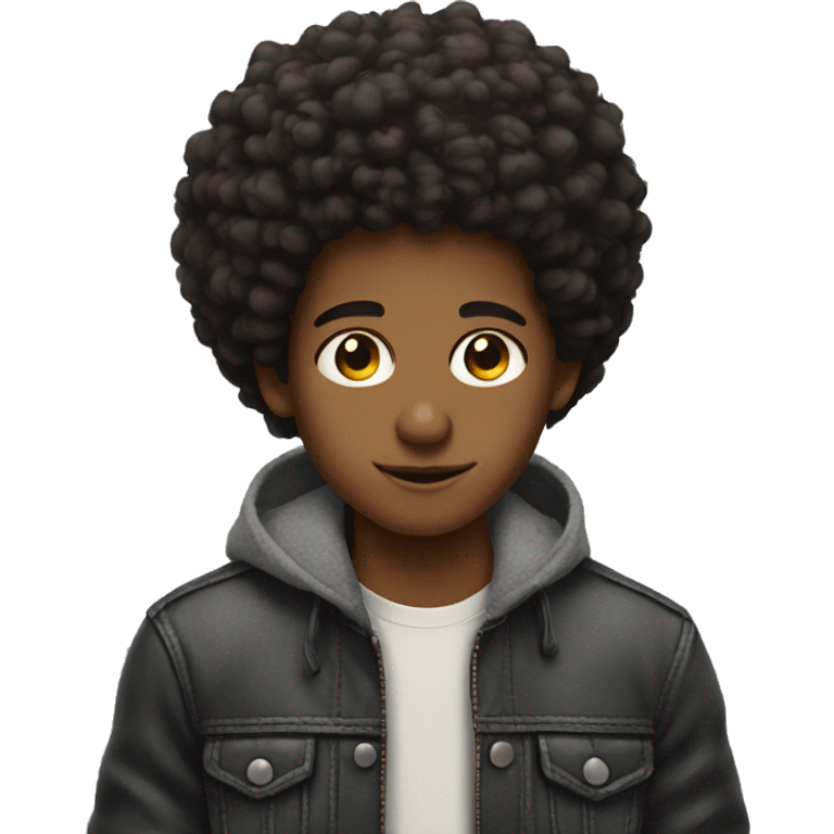 Afro boy Who don't care about emoji