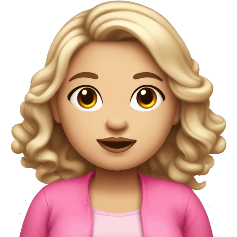 pink cute chubby cheeky girl that loves fashion and everything nice emoji