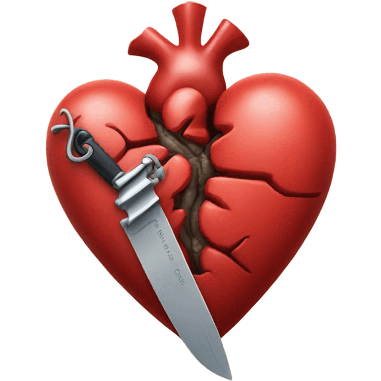 anatomical heart with a knife emoji