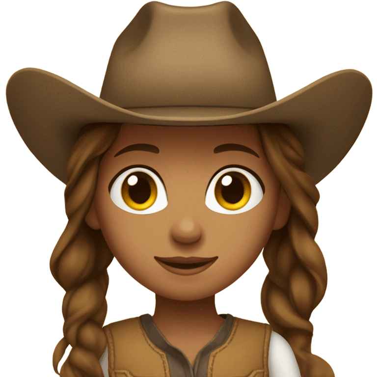 Brown hair tan girl with cowboy hat emoji