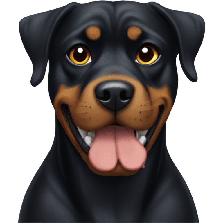 Black Rottweiler Pitt mix dog  emoji