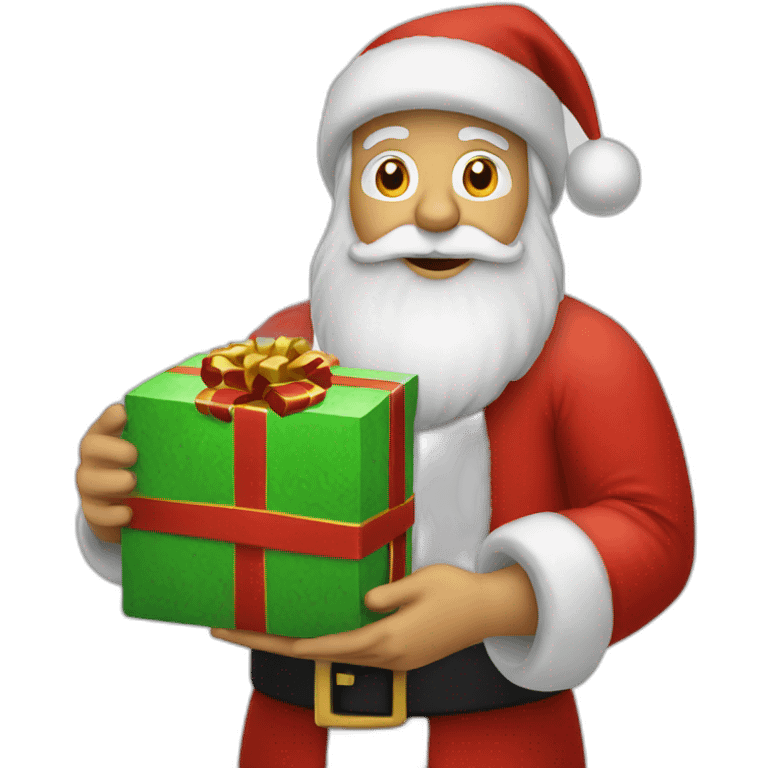 christmas santa with gift emoji