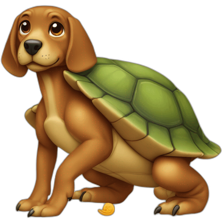 tortue sur un chien roux emoji