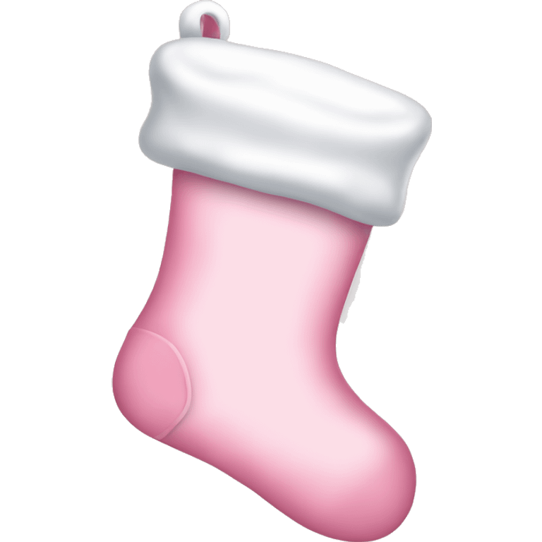  light pink Christmas stocking with bow emoji