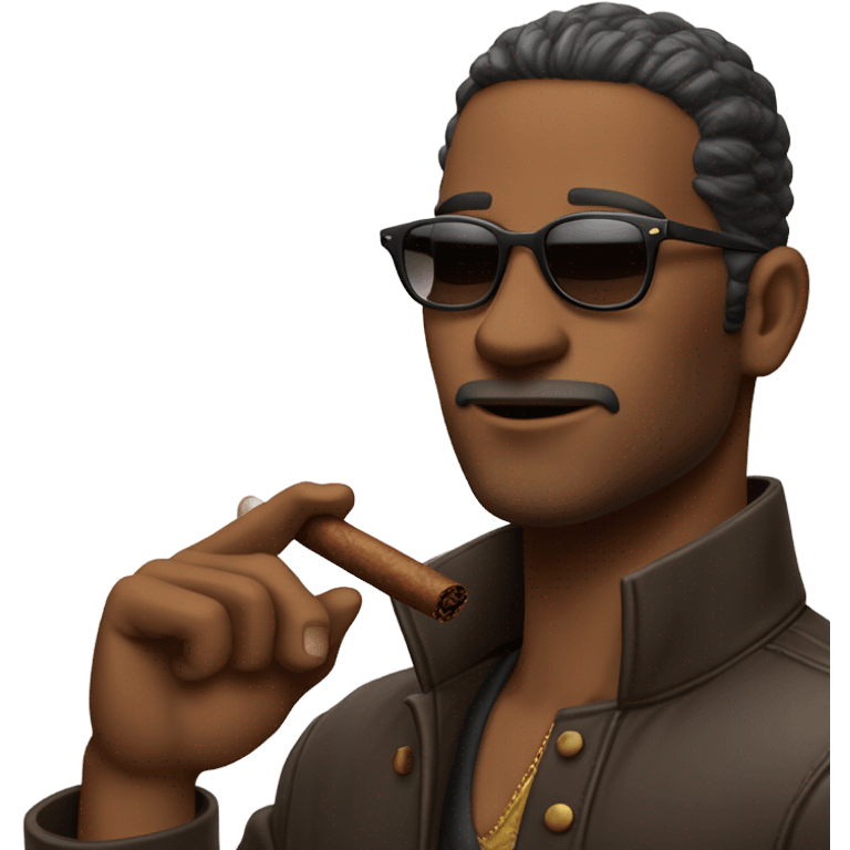 cool guy with cigar emoji