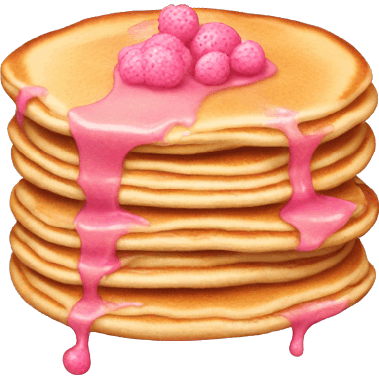 Pancake with pink sprinkled emoji