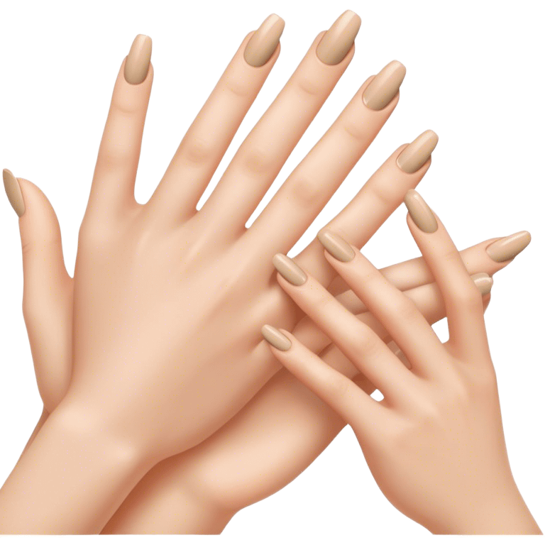 beautiful female hands with beige manicure emoji