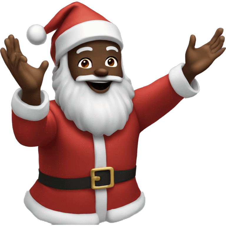 Black Santa up in the sky emoji