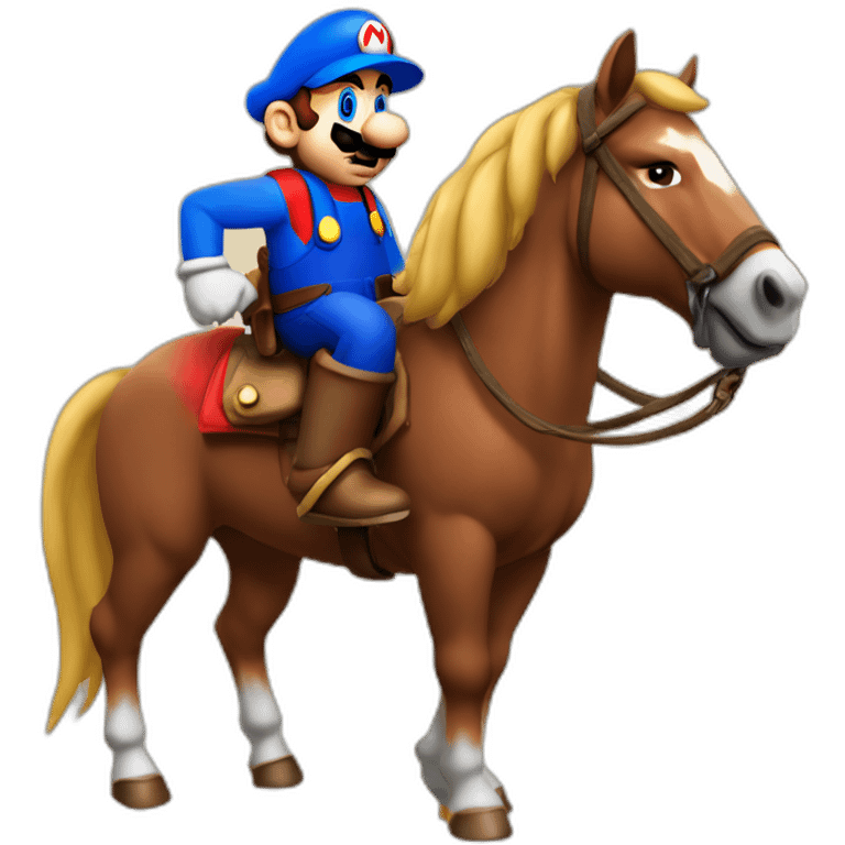 mario bross y himan sobre un caballo emoji