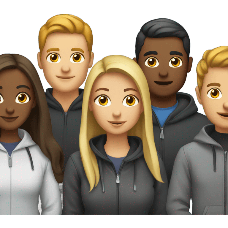 A working team in office with hoodie emoji