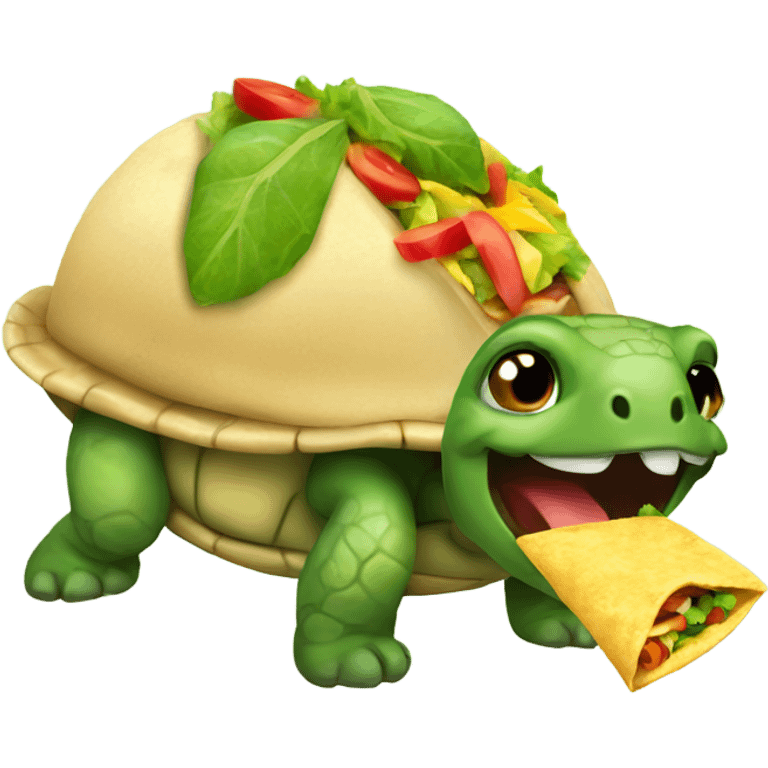 turtle eating taco emoji