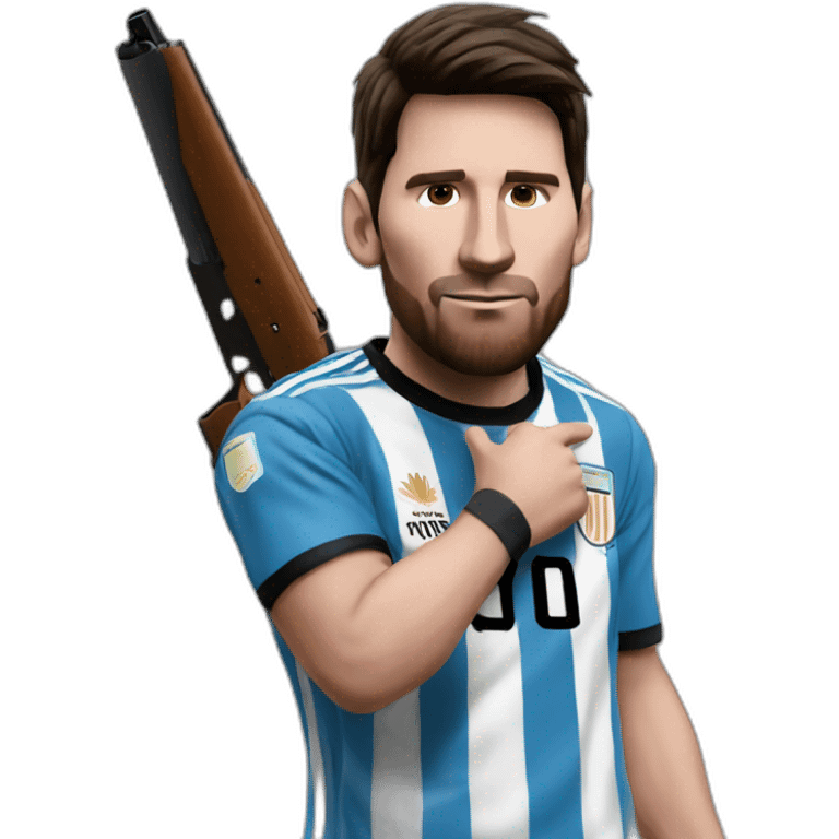 Realistic-Messi-with-a-gun-and-a-big-cigar-with-an-argentine-flag emoji