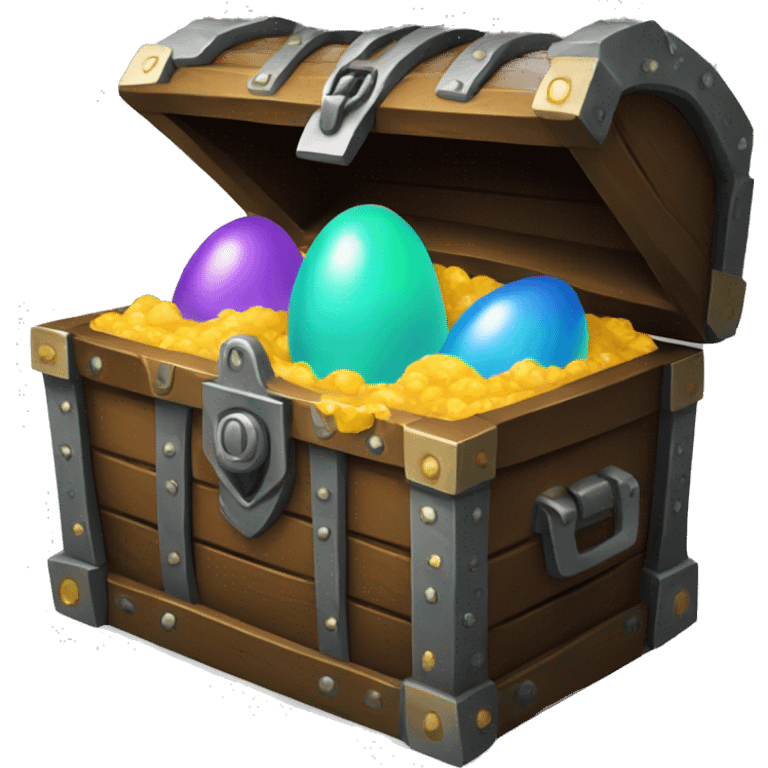 treasure chest with alien eggs emoji