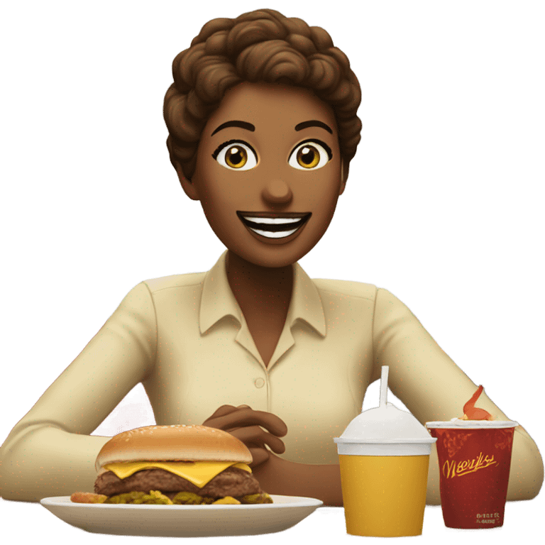 Lisa Barlow eating Wendy’s  emoji