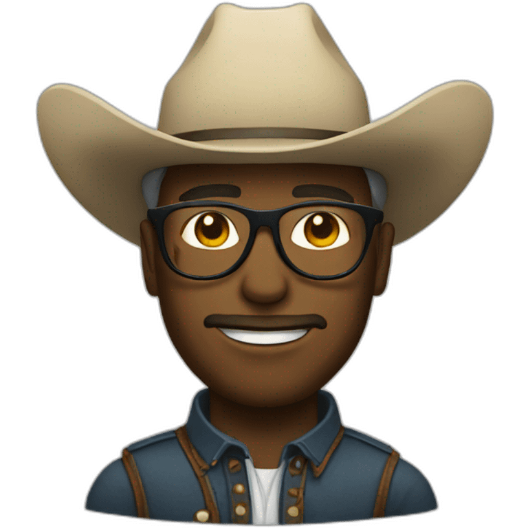 white cowboy with glasses emoji