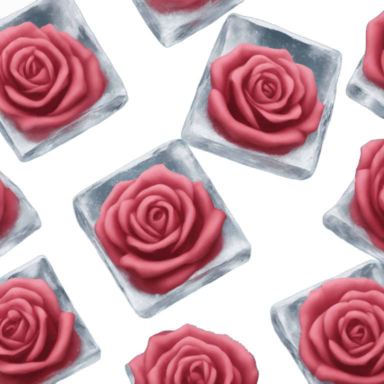 roses on ice cubes  emoji