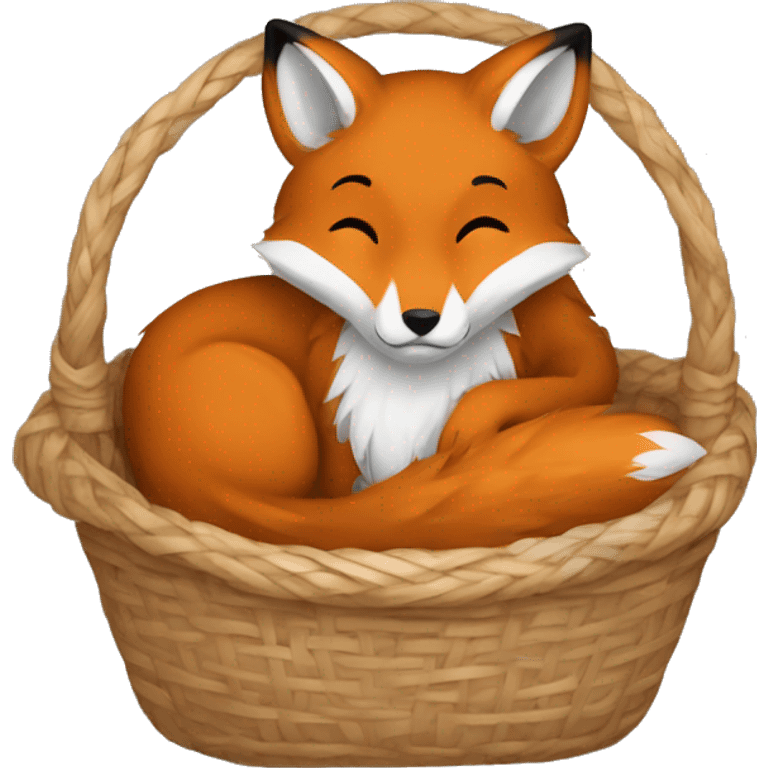 Fox curled up in a basket dark academia emoji