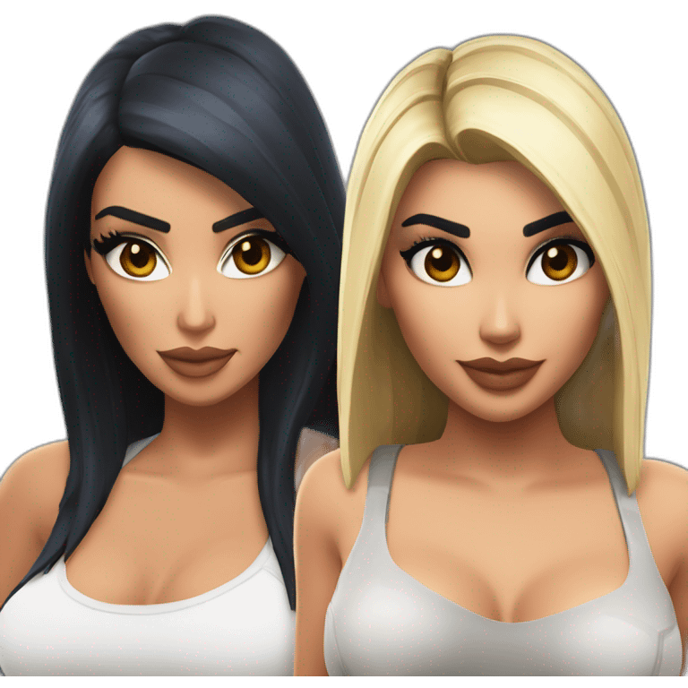 Kim kardashian and Kylie Jenner in Fortnite emoji