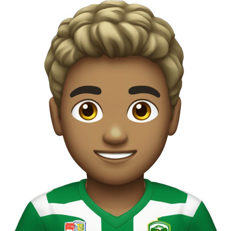 niño jugador de futbol con camiseta verde del Deportivo Cali de colombia emoji