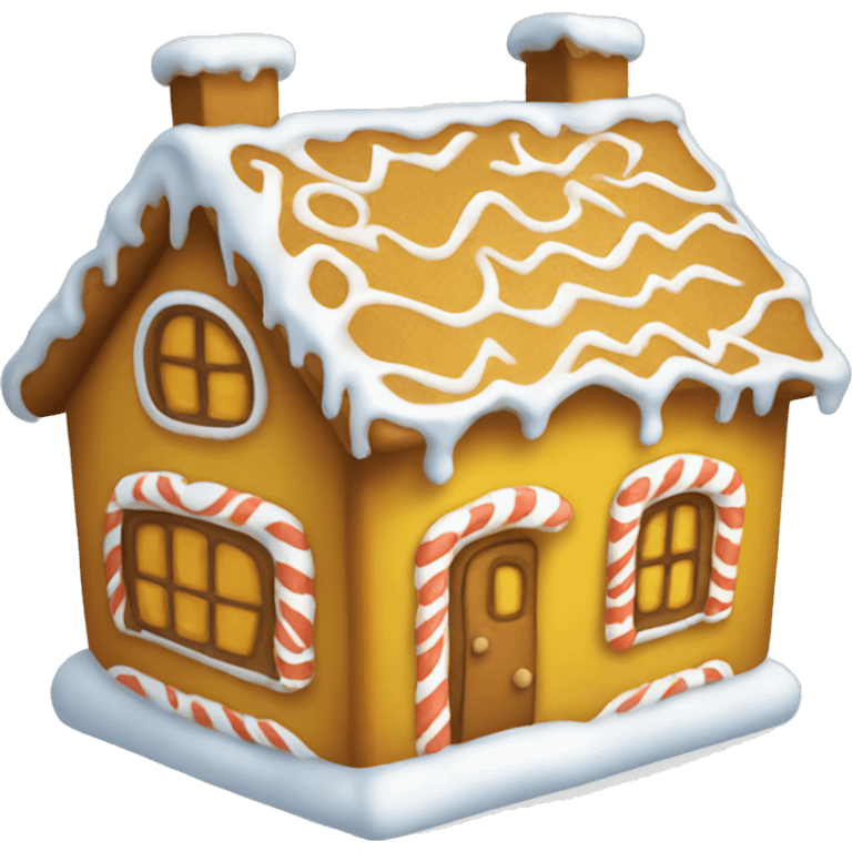 Cosy yellow gingerbread house  emoji