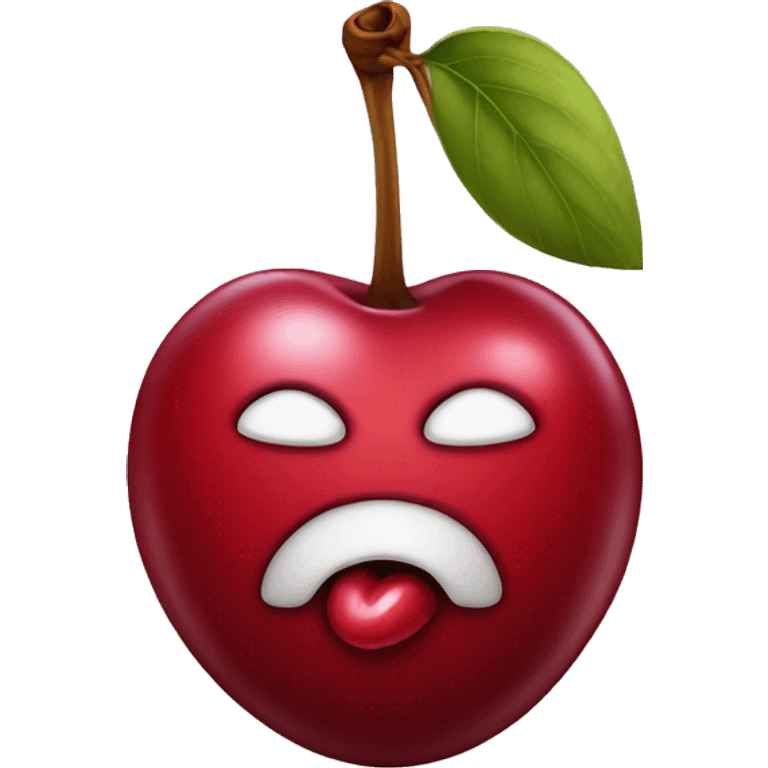 cherry with kissing face emoji