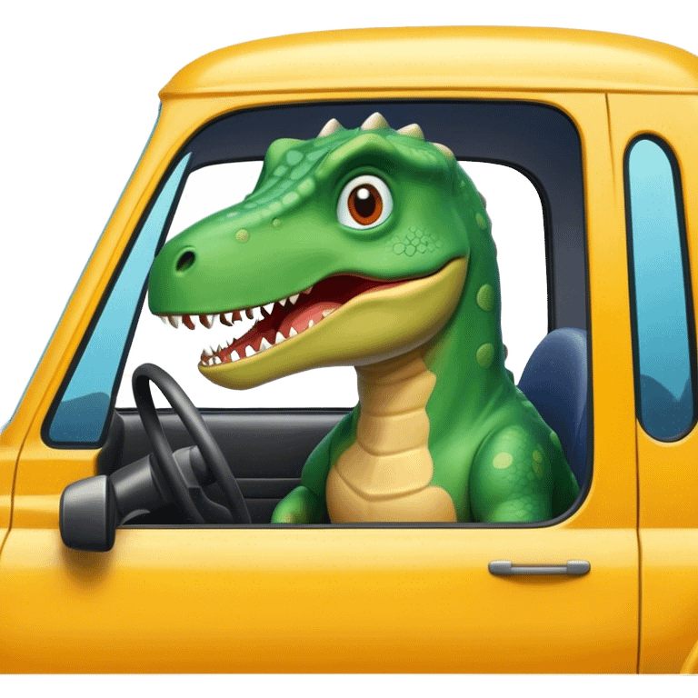 office dinosaur in a cab emoji