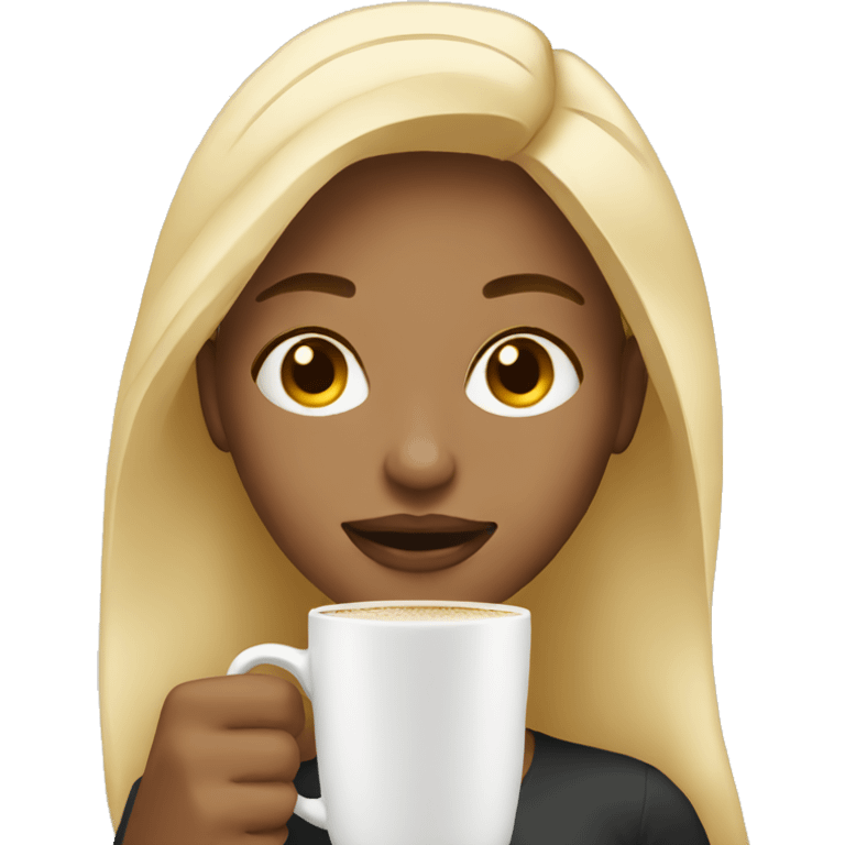 Blonde Girl with Coffee  emoji