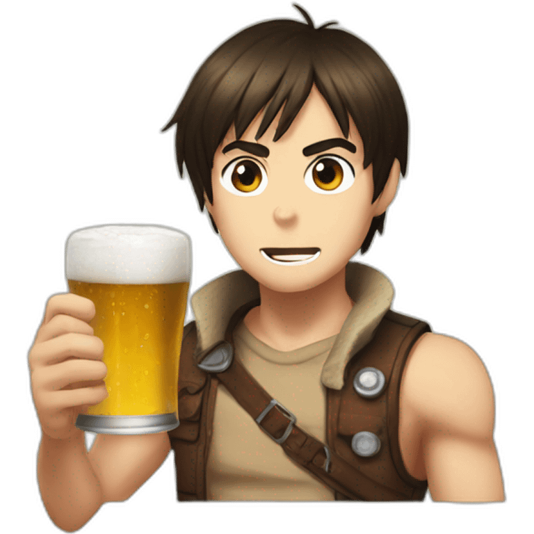 Eren drink a beer emoji