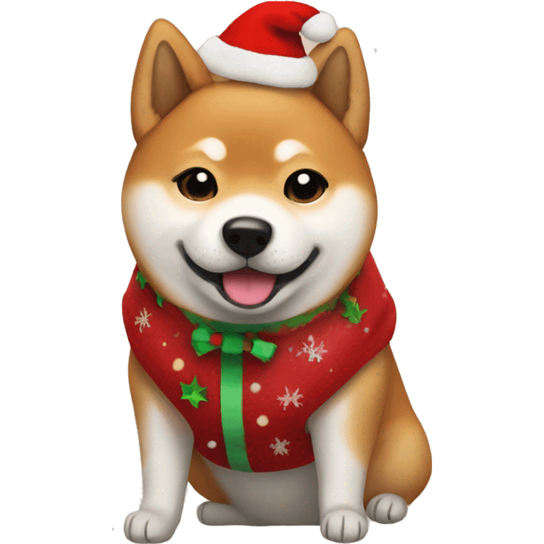 Shiba Inu wearing Xmas outfit  emoji