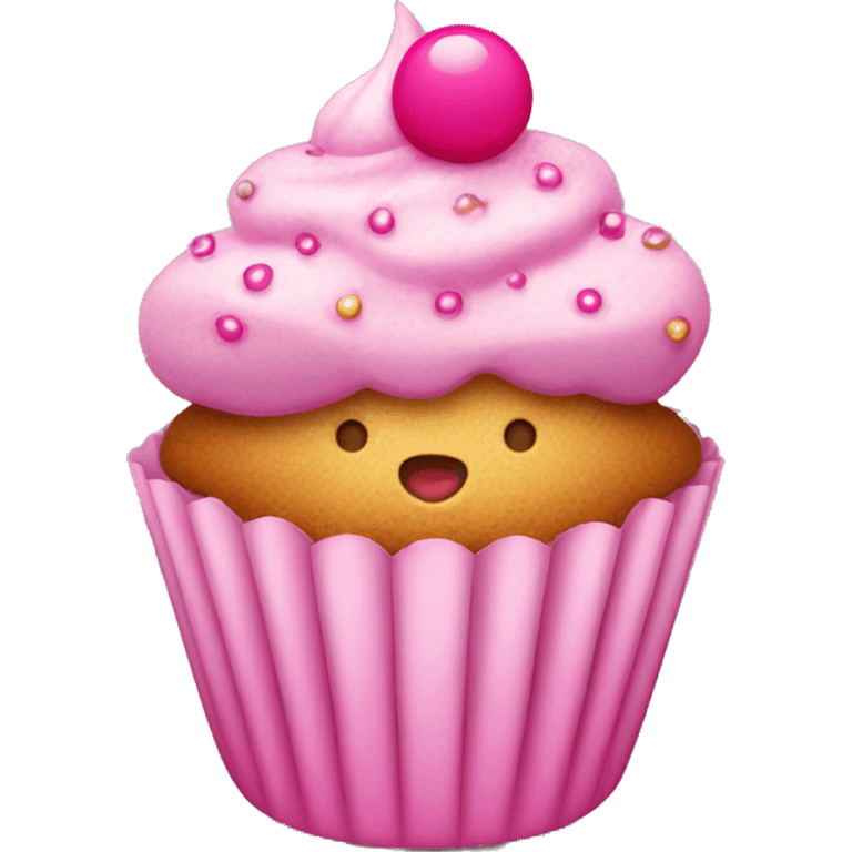 cupcake with pink sprikles  emoji